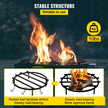 VEVOR Fire Pit Grate, Heavy Duty Iron Round Firewood Grate, Round Wood Fire Pit Grate 18