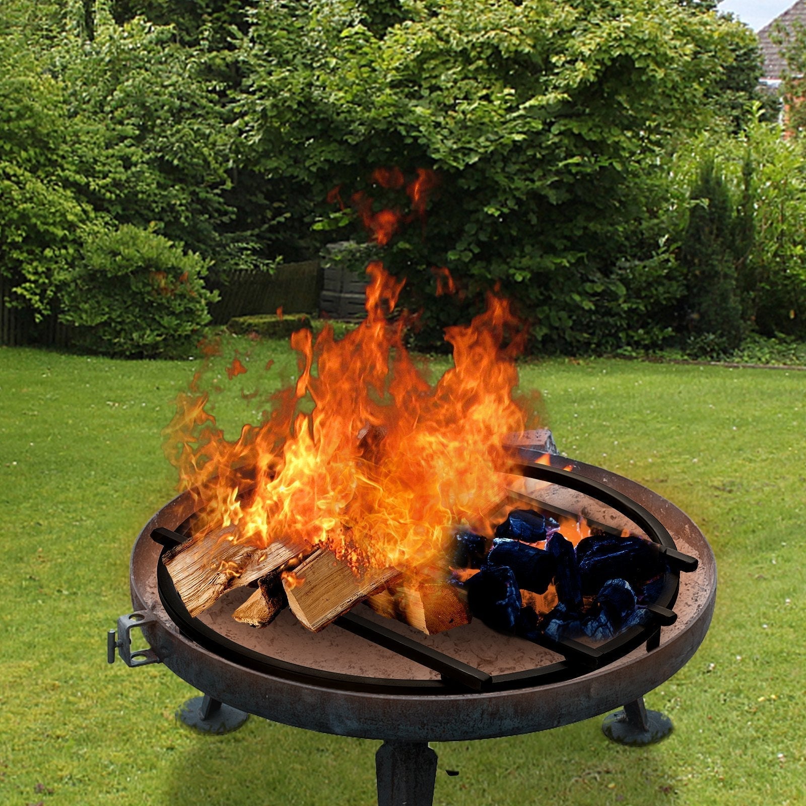 VEVOR Fire Pit Grate, Heavy Duty Iron Round Firewood Grate, Round Wood Fire Pit Grate 18