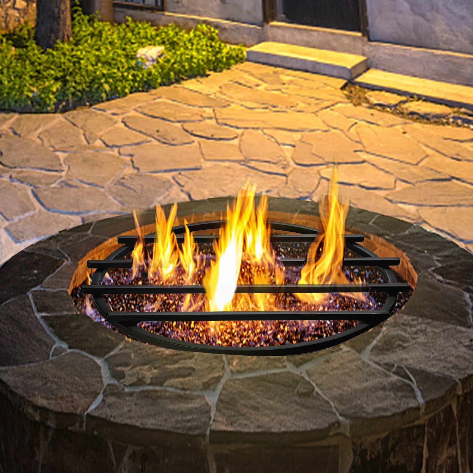 VEVOR Fire Pit Grate, Heavy Duty Iron Round Firewood Grate, Round Wood Fire Pit Grate 18