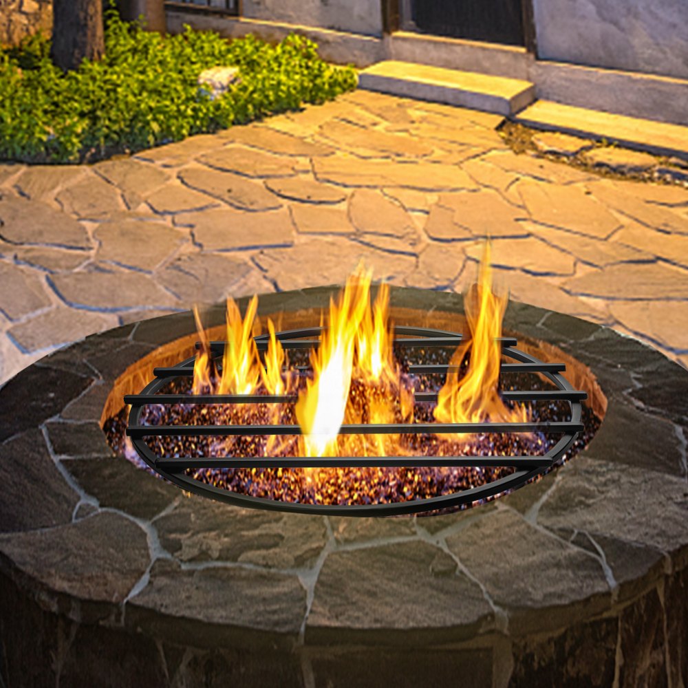 VEVOR Fire Pit Grate, Heavy Duty Iron Round Firewood Grate, Round Wood Fire Pit Grate 24\