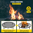 VEVOR Fire Pit Grate, Heavy Duty Iron Round Firewood Grate, Round Wood Fire Pit Grate 19