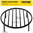 VEVOR Fire Pit Grate, Heavy Duty Iron Round Firewood Grate, Round Wood Fire Pit Grate 19