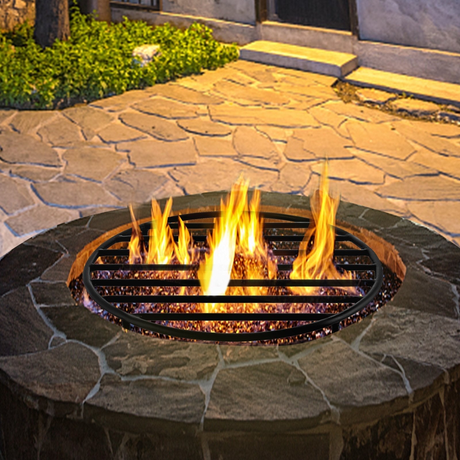 VEVOR Fire Pit Grate, Heavy Duty Iron Round Firewood Grate, Round Wood Fire Pit Grate 19