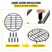 VEVOR Fire Pit Grate, Heavy Duty Iron Round Firewood Grate, Round Wood Fire Pit Grate 24