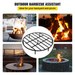 VEVOR Fire Pit Grate, Heavy Duty Iron Round Firewood Grate, Round Wood Fire Pit Grate 24
