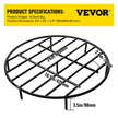 VEVOR Fire Pit Grate, Heavy Duty Iron Round Firewood Grate, Round Wood Fire Pit Grate 24