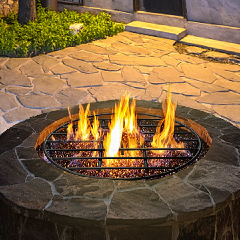 VEVOR Fire Pit Grate, Heavy Duty Iron Round Firewood Grate, Round Wood Fire Pit Grate 24