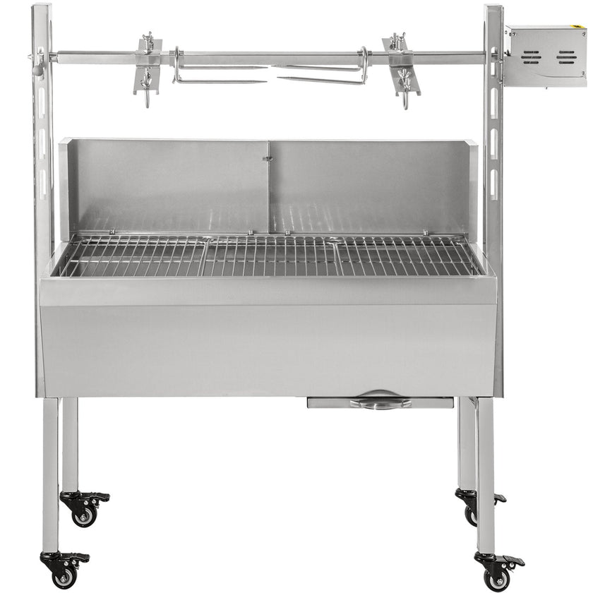 VEVOR 132 lbs/60KG 110V 132 lbs/60KG Rotisserie Grill Roaster BBQ Pig Lamb Stainless Steel, 132 lbs/60KG