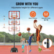 VEVOR Basketball Hoop, 5-7 ft Adjustable Height Portable Backboard System, 28 inch Basketball Hoop & Goal, Kids & Adults Basketball Set with Wheels, Stand, and Fillable Base, for Outdoor/Indoor