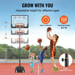 VEVOR Basketball Hoop, 5-7 ft Adjustable Height Portable Backboard System, 32 inch Basketball Hoop & Goal, Kids & Adults Basketball Set with Wheels, Stand, and Fillable Base, for Outdoor/Indoor