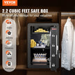 VEVOR Safe, 2.2 Cubic Feet Home Safe, Steel Security Safe with Fingerprint, Digital Keypad and 2 Keys, Cabinet Safe with Large Fire-proof Bag, Protect Cash, Gold, Jewelry, Documents, 15.8x13x23.6 inch