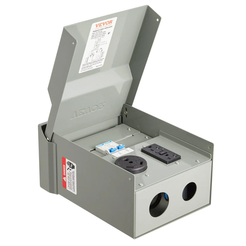 VEVOR Temporary Power Outlet Panel RV Electrical Panel 20 30 Amp RV Outlet Box