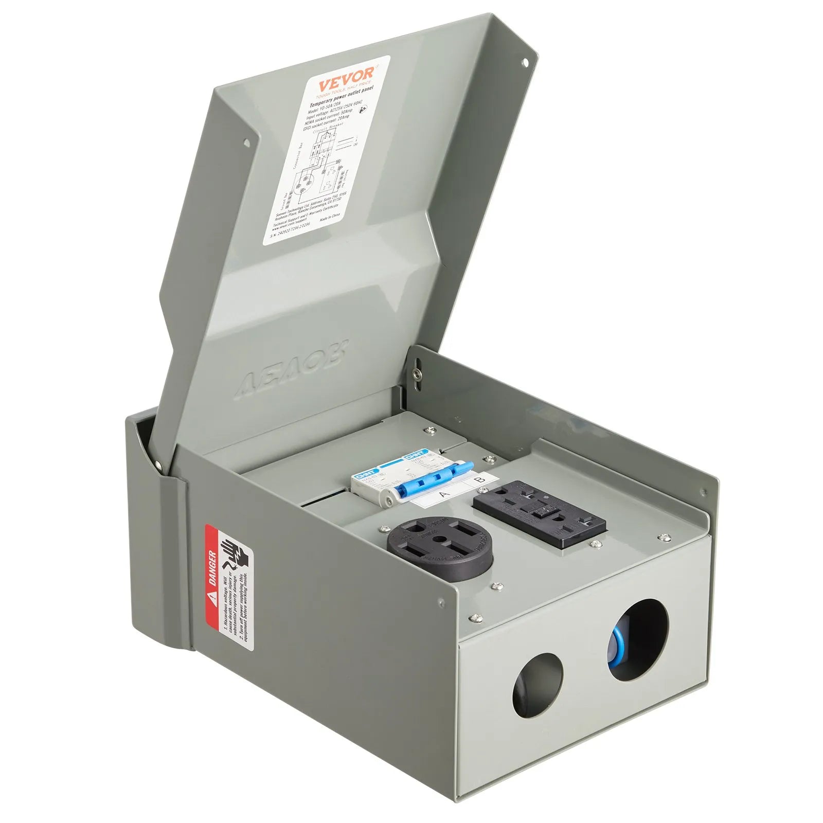 VEVOR Temporary Power Outlet Panel RV Electrical Panel 20 50 Amp RV Outlet Box