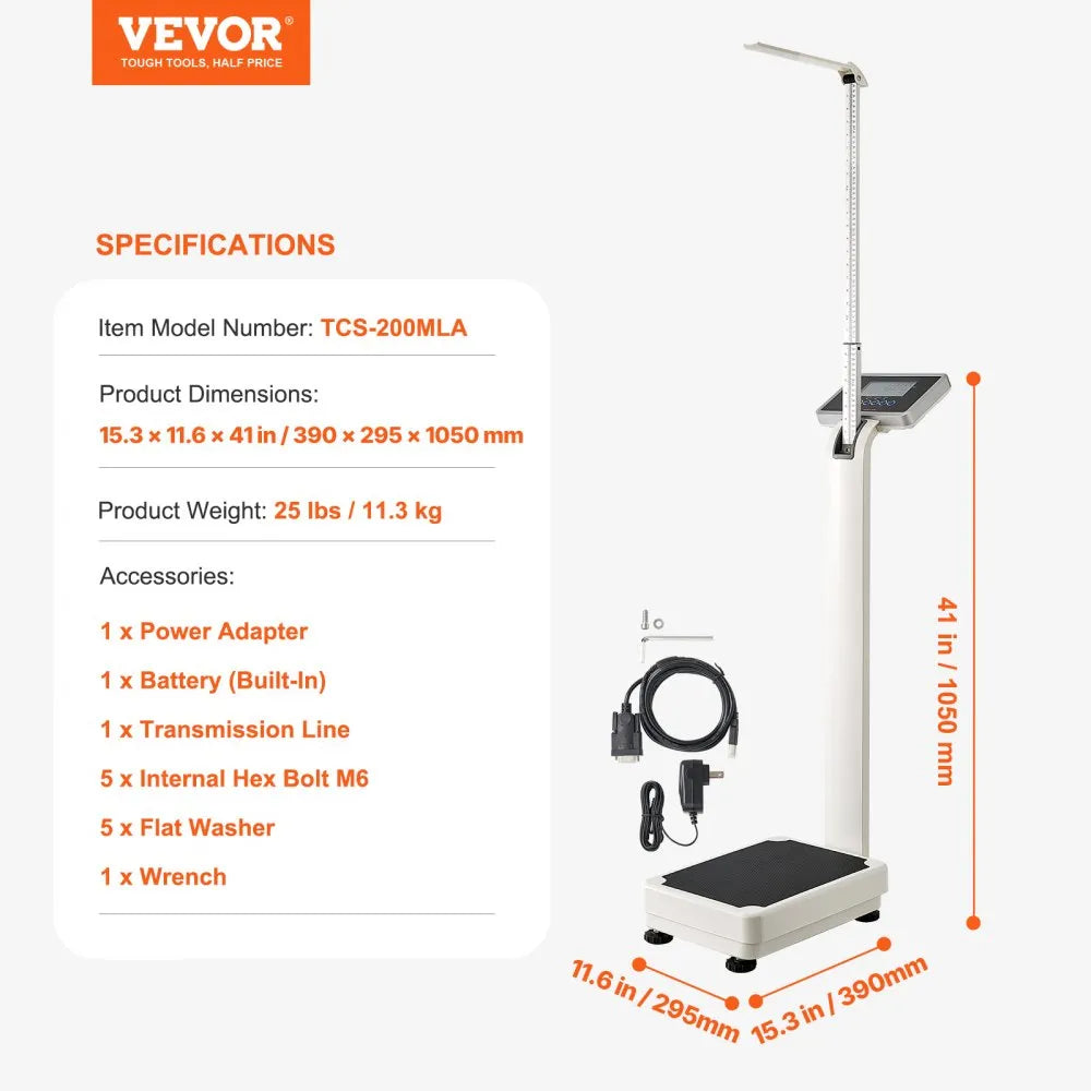 VEVOR Medical Digital Scale Professional Physician Scale for Weight Height 660LB