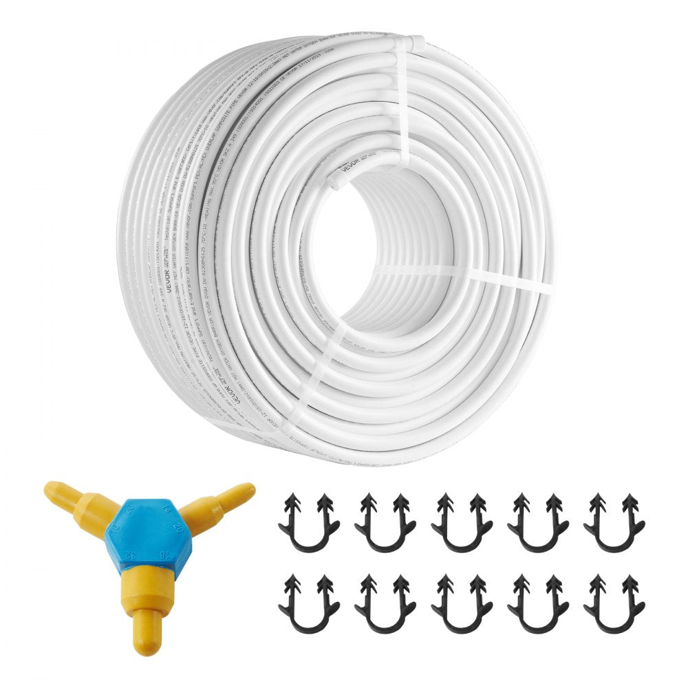 VEVOR PEX-AL-PEX Tube, 328ft, 5/8'' Diameter Aluminum-Plastic Composite Pipe Oxygen Barrier Radiant Floor PEX Pipe, 0.08'' Thickness Radiant Heat Floor Plumbing Inner Aluminum Layer PEX Tubing Pipe