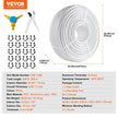 VEVOR PEX-AL-PEX Tube, 656ft, 5/8'' Diameter Aluminum-Plastic Composite Pipe Oxygen Barrier Radiant Floor PEX Pipe, 0.08'' Thickness Radiant Heat Floor Plumbing Inner Aluminum Layer PEX Tubing Pipe