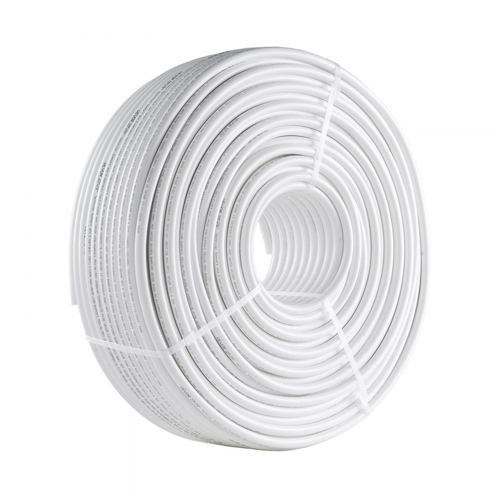 VEVOR PEX-AL-PEX Tube, 656ft, 5/8'' Diameter Aluminum-Plastic Composite Pipe Oxygen Barrier Radiant Floor PEX Pipe, 0.08'' Thickness Radiant Heat Floor Plumbing Inner Aluminum Layer PEX Tubing Pipe