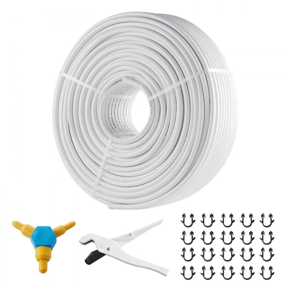 VEVOR PEX-AL-PEX Tube, 656ft, 5/8'' Diameter Aluminum-Plastic Composite Pipe Oxygen Barrier Radiant Floor PEX Pipe, 0.08'' Thickness Radiant Heat Floor Plumbing Inner Aluminum Layer PEX Tubing Pipe