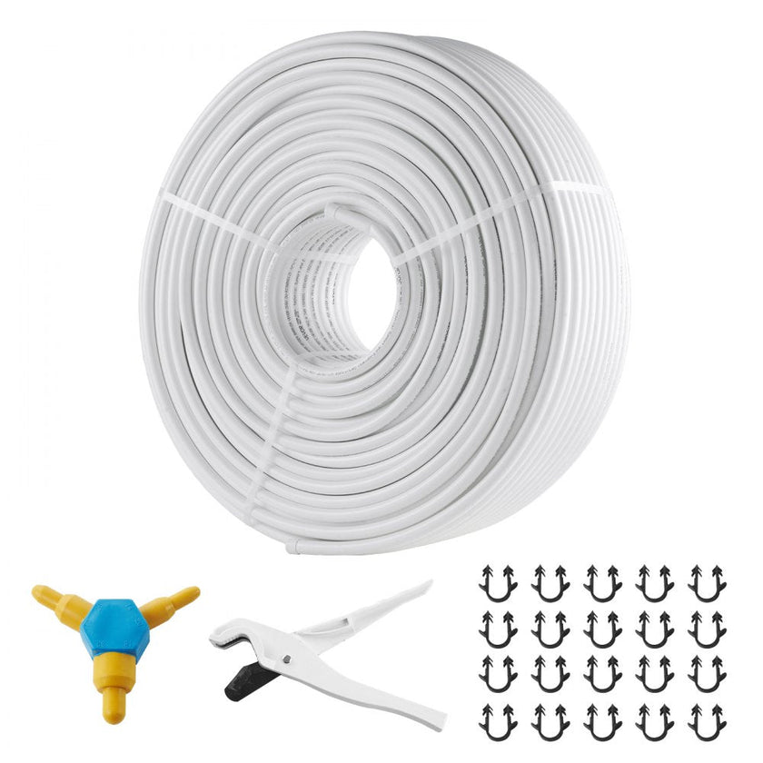 VEVOR PEX-AL-PEX Tube, 656ft, 5/8'' Diameter Aluminum-Plastic Composite Pipe Oxygen Barrier Radiant Floor PEX Pipe, 0.08'' Thickness Radiant Heat Floor Plumbing Inner Aluminum Layer PEX Tubing Pipe