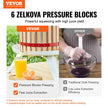 VEVOR Fruit Wine Press, 2.98 Gal/11.3L, Solid Wood Basket with 6 Blocks, Manual Juice Maker, Cider Apple Grape Tincture Vegetables Honey Olive Oil Making Press with Pole Handle Bar for Kitchen, Home