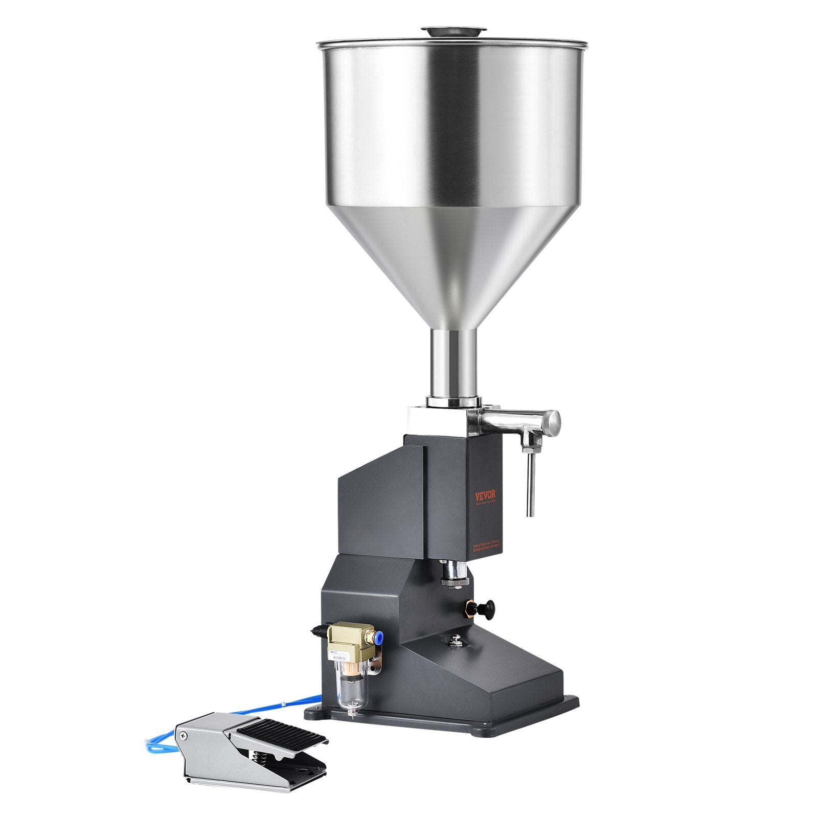 VEVOR Pneumatic Paste Liquid Filling Machine, 5-50ml Bottle Filler, Bottle Filling Machine, Stainless Steel Liquid Filler with Pedal for Milk Water Juice Essential Oil Shampoo Cosmetic Honey Lotion