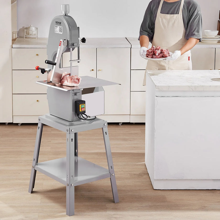 VEVOR Commercial Electric Meat Bandsaw, 1500W Stainless Steel Vertical Bone Sawing Machine, Workbeach 19.3