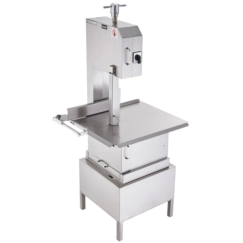 VEVOR Commercial Electric Meat Bandsaw, 2200W Stainless Steel Vertical Bone Sawing Machine, Workbeach 24.4
