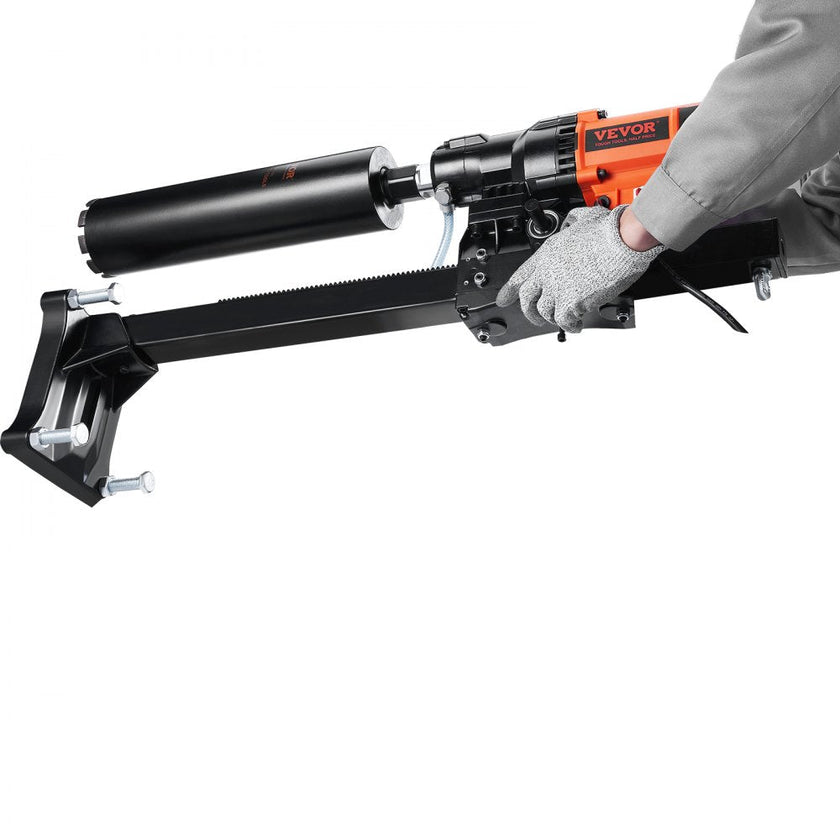 VEVOR Diamond Core Drilling Machine, 8in Wet&Dry Concrete Core Drill Rig with Stand, 750RPM Speed & 1-1/4