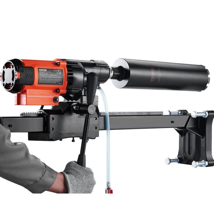 VEVOR Diamond Core Drilling Machine, 8in Wet&Dry Concrete Core Drill Rig with Stand, 750RPM Speed & 1-1/4