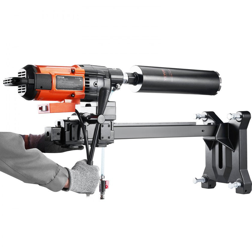 VEVOR Diamond Core Drilling Machine, 10in Wet Concrete Core Drill Rig with Stand Wheels, 750RPM Speed & 1-1/4