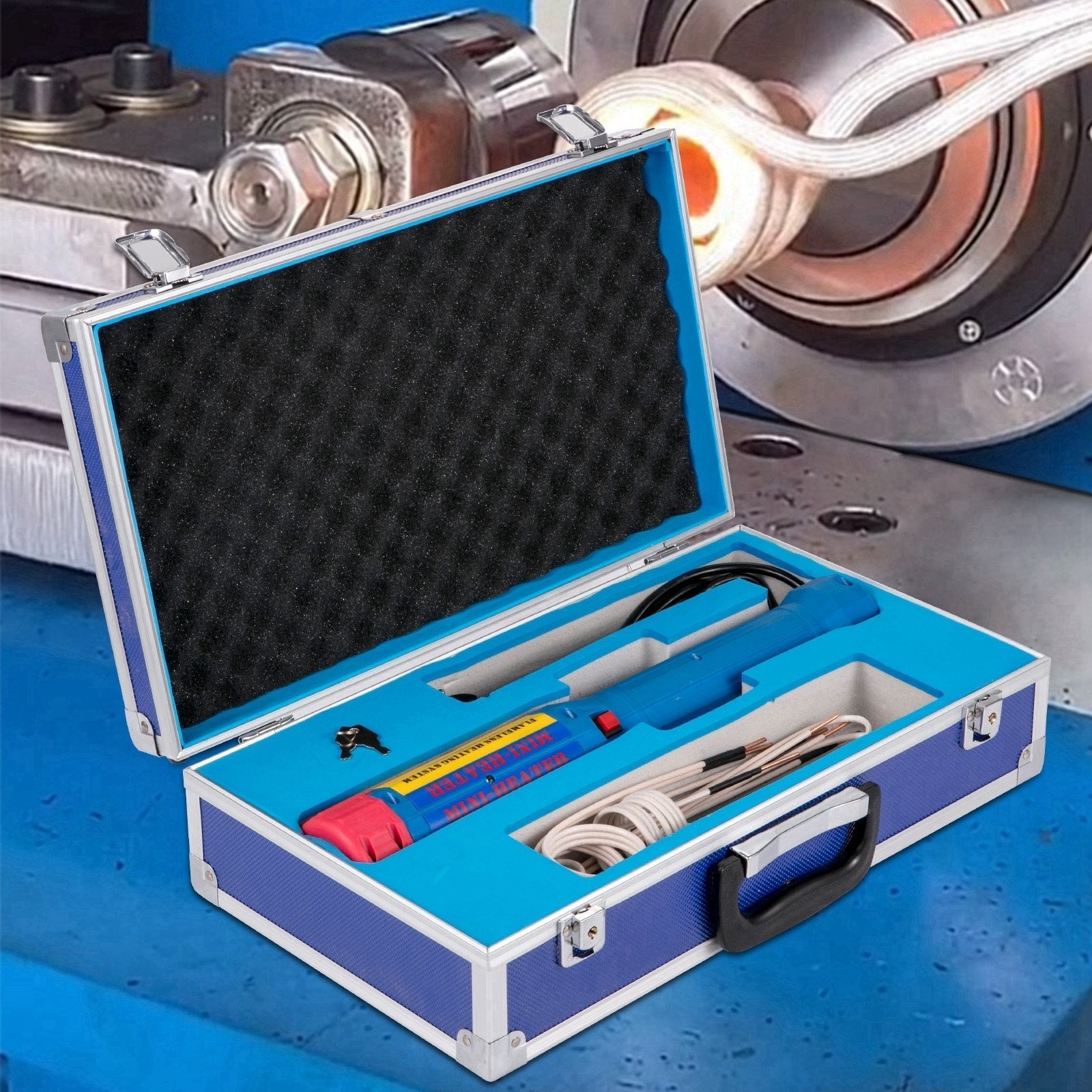 VEVOR Magnetic Induction Heater Kit 1000W 110V Automotive Flameless Heat Tool Hand Held Induction Heater for Rusty Screw Removing, Automotive Flameless Heater with 8 Coils and Portable Storage Box