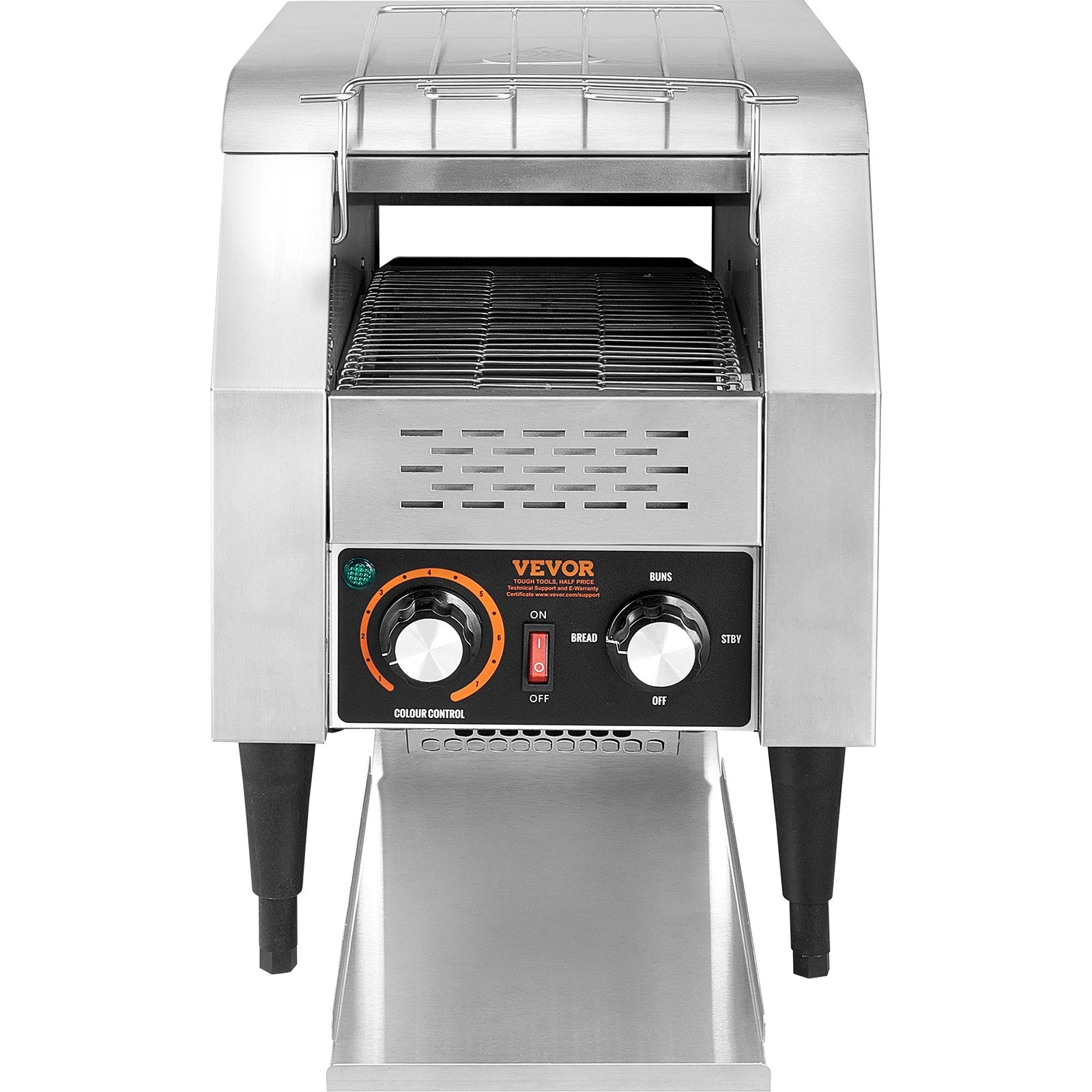 VEVOR Commercial Conveyor Toaster, 150 Slices/Hour Conveyor Belt Toaster, Heavy Duty Stainless Steel Commercial Toaster Oven, Electric  Restaurant Commercial Toaster for Toast Bun, Bagel, Bread