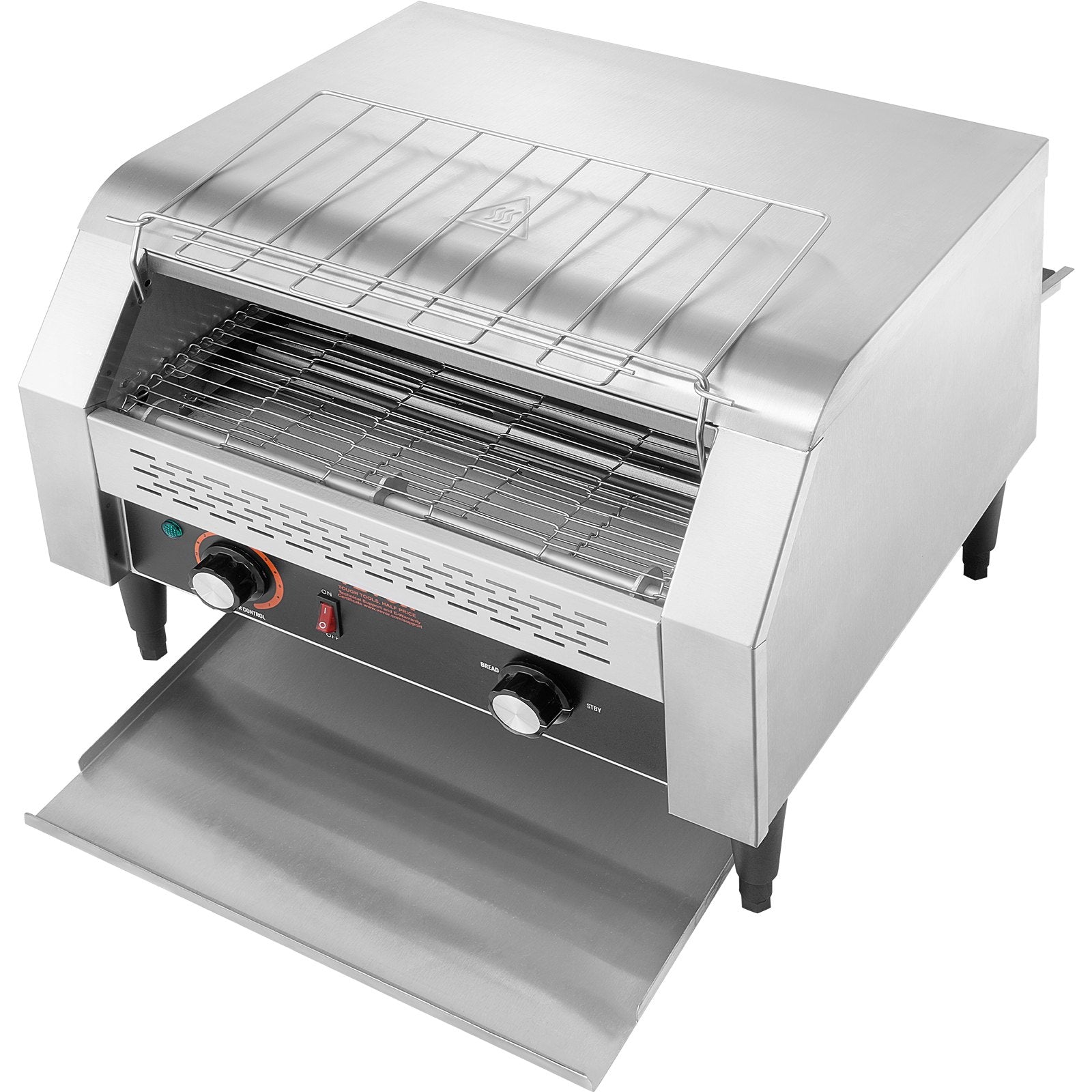 VEVOR Commercial Conveyor Toaster, 450 Slices/Hour Conveyor Belt Toaster, Heavy Duty Stainless Steel Commercial Toaster Oven, Electric  Restaurant Commercial Toaster for Toast Bun, Bagel, Bread