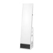 VEVOR Mirror Jewelry Cabinet 360° Swivel Standing Mirror with Storage White
