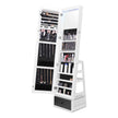 VEVOR Mirror Jewelry Cabinet 360° Swivel Standing Mirror with Storage White
