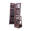 VEVOR Mirror Jewelry Cabinet 360° Swivel Standing Mirror with Storage Brown