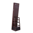 VEVOR Mirror Jewelry Cabinet 360° Swivel Standing Mirror with Storage Brown