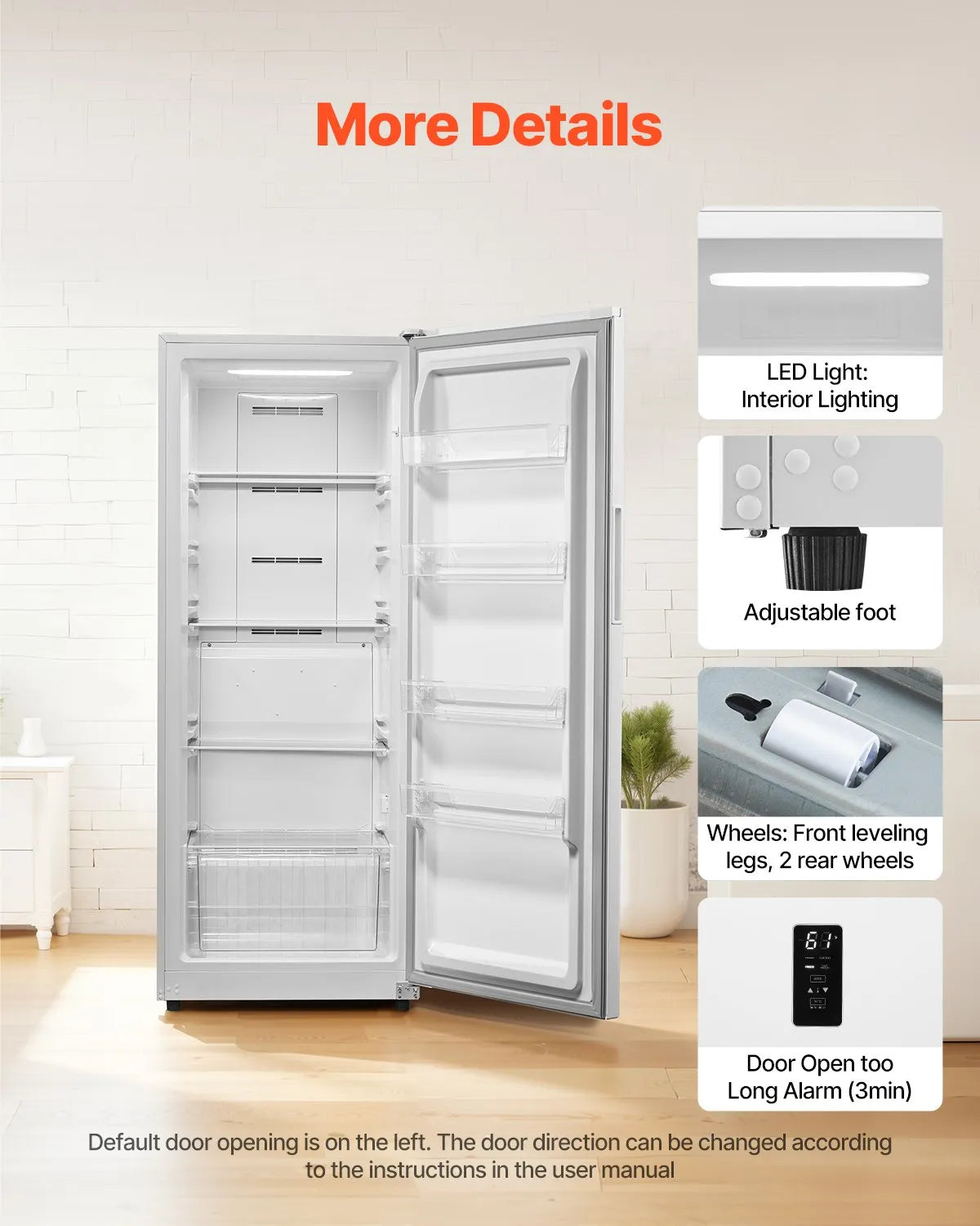 VEVOR Convertible Freezer/Refrigerator 14 Cu.Ft Frost Free Upright Freezer Home