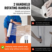 VEVOR Stretch Film, 15 inches x 1000 feet, 1 Pack, 60 Gauge Industrial Strength Clear Durable Stretch Wrap Roll, Heavy Duty Shrink Film Stretch Wrap with Handles for Pallet Wrapping Shipping Moving