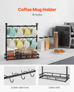 VEVOR Coffee Mug Holder for Countertop 16 Hooks Cup Rack with Storage Base
