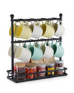 VEVOR Coffee Mug Holder for Countertop 16 Hooks Cup Rack with Storage Base