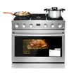 36-Inch Gas Range Oven with 6 Sealed Burners, 6.0 Cu. Ft. Convection Oven, Stainless Steel Freestanding Range