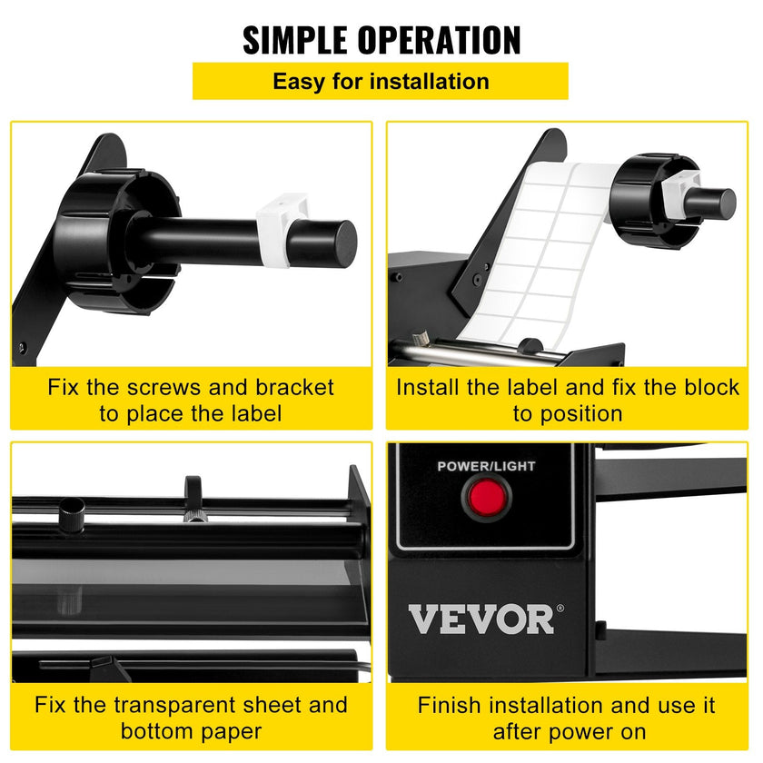 VEVOR Automatic Label Dispenser 110V, 12W AL-1150D Automatic Manual Label Stripper Label Machine 1-8 m/min, Portable Label Applicator for Various Bottles Label Sizes, Auto Counting 0-999999