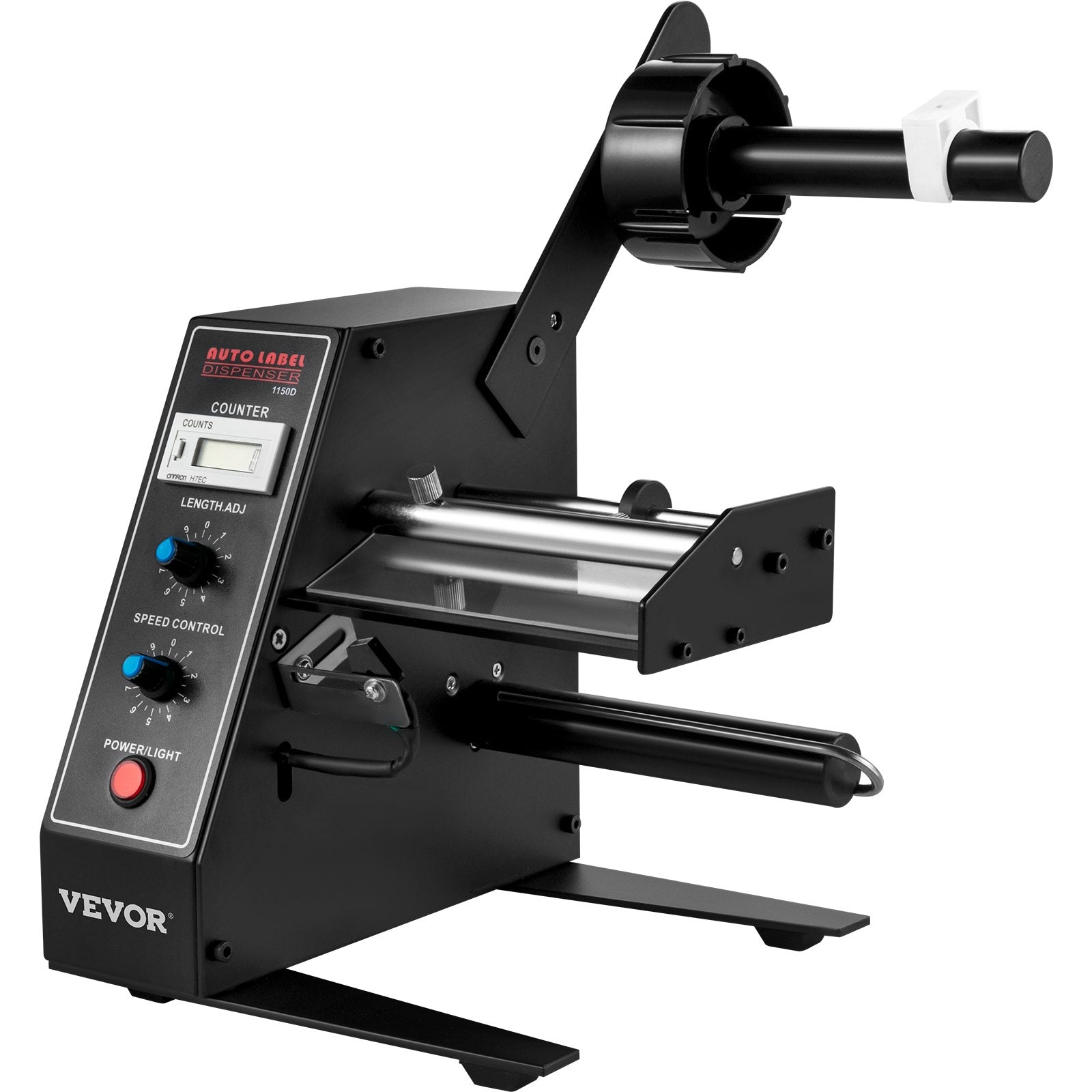 VEVOR Automatic Label Dispenser 110V, 12W AL-1150D Automatic Manual Label Stripper Label Machine 1-8 m/min, Portable Label Applicator for Various Bottles Label Sizes, Auto Counting 0-999999