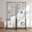 VEVOR 2' x 5.6' Grid Wall Panels Tower, 2 Packs Wire Gridwall Display Racks with T-Base Floorstanding, Double Side Gridwall Panels for Art Craft Shows, Retail Display with Extra Clips and Hooks