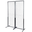 VEVOR 2' x 5.6' Grid Wall Panels Tower, 2 Packs Wire Gridwall Display Racks with T-Base Floorstanding, Double Side Gridwall Panels for Art Craft Shows, Retail Display with Extra Clips and Hooks