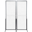 VEVOR 2' x 5.6' Grid Wall Panels Tower, 2 Packs Wire Gridwall Display Racks with T-Base Floorstanding, Double Side Gridwall Panels for Art Craft Shows, Retail Display with Extra Clips and Hooks