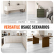VEVOR Interlocking Vinyl Floor Tiles 48 x 7.3 inch, 10 Tiles 5.5mm Thick Snap Together, Light Gray Wood Grain DIY Flooring for Kitchen, Dining Room, Bedrooms & Bathrooms, Easy for Home Decor