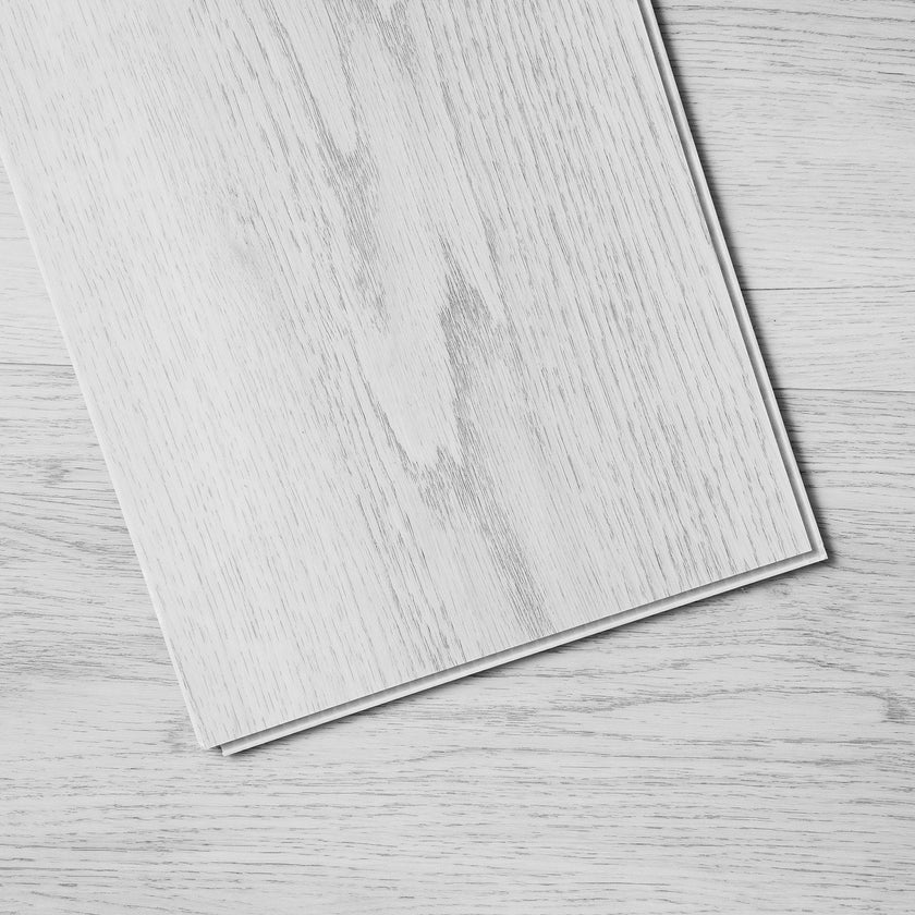 VEVOR Interlocking Vinyl Floor Tiles 48 x 7.3 inch, 10 Tiles 5.5mm Thick Snap Together, Light Gray Wood Grain DIY Flooring for Kitchen, Dining Room, Bedrooms & Bathrooms, Easy for Home Decor