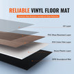 VEVOR Interlocking Vinyl Floor Tiles 10PCS 5.5mm Thick Deep Brown Wood Grain